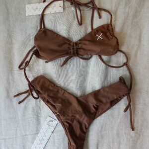 BoutineLA bikini in Cocoa, S top, M bottom